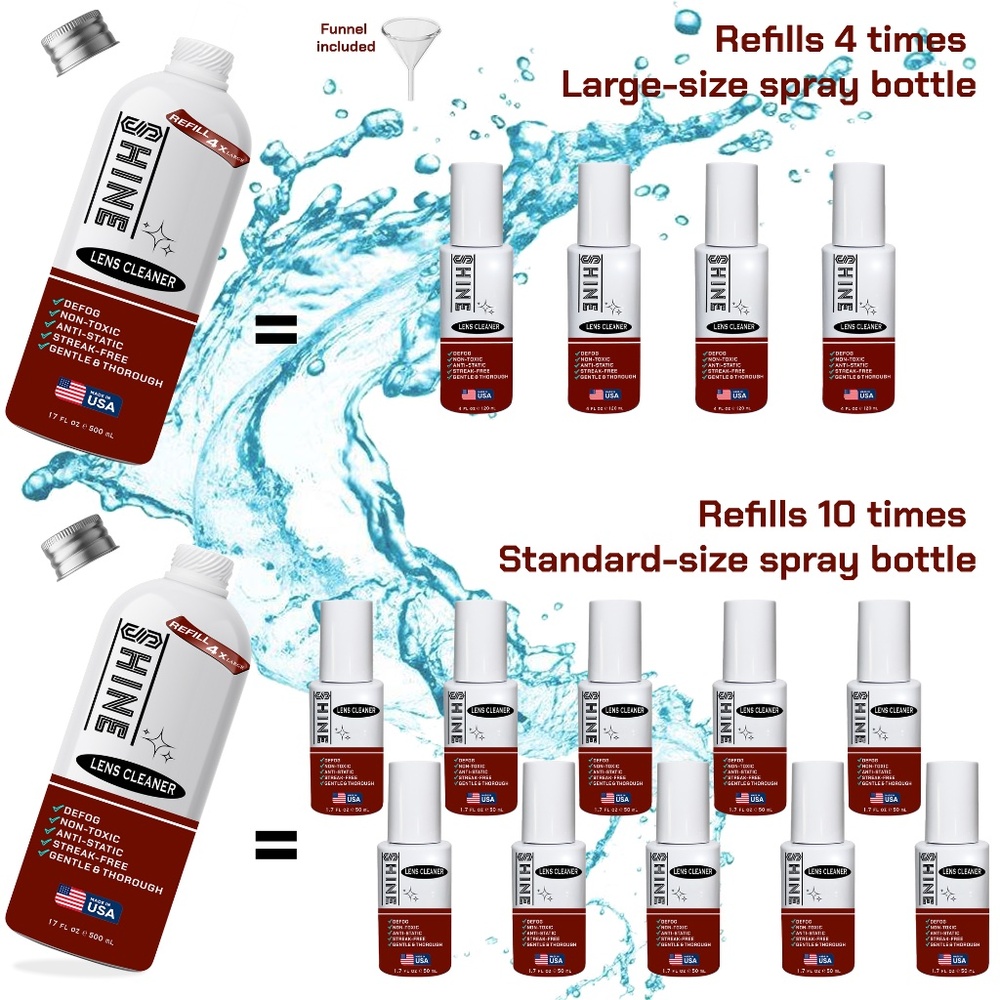 🛢️SHINE Liquid Lens Cleaner REFILL 34oz Made in USA - Picture 9 of 9